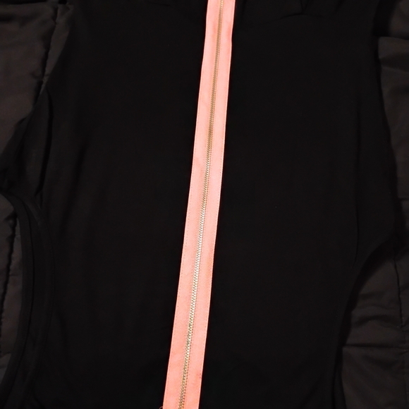 Black Fit-and-Flare Mini Dress with Pink Back Zip - Picture 3 of 8